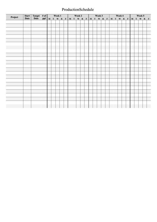 Production Schedule Printable pdf