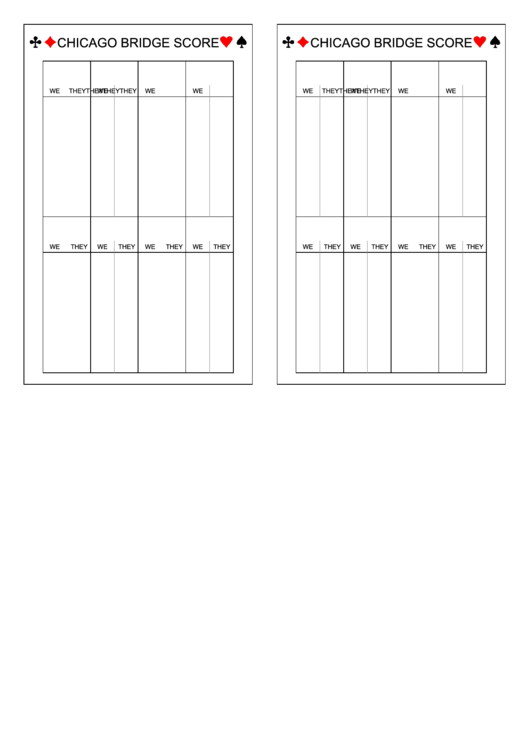 Chicago Bridge Score Printable pdf
