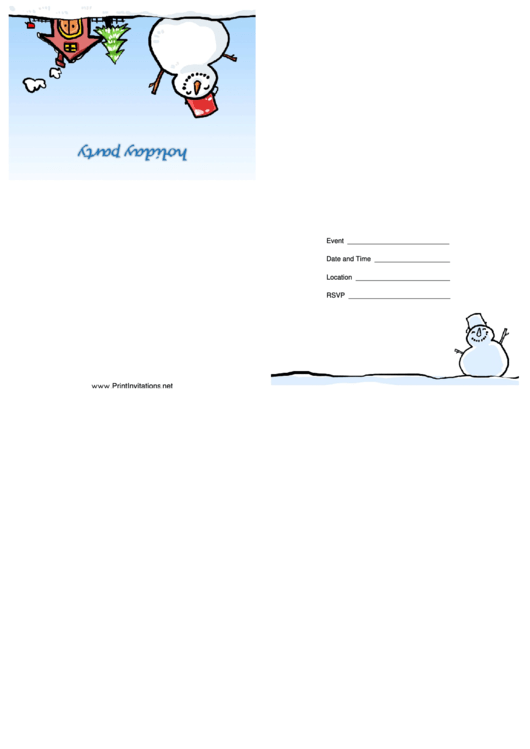 Holiday Party Invite Printable pdf