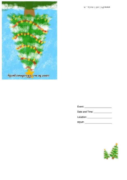 Christmas Tree Party Invitation Template Printable pdf