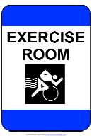 Exercise Room Sign Template