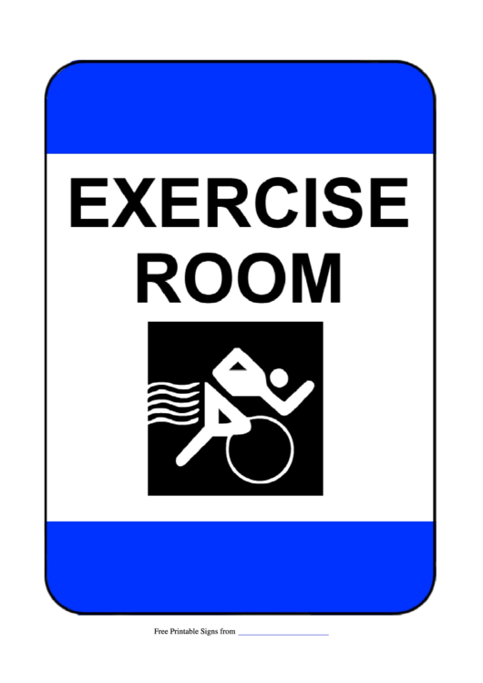 Exercise Room Sign Template Printable pdf