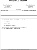 Certificate Of Amendment Stock Corporation Form - Secretary Of The State - 2009
