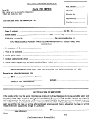 Form R-1 - Claim For Refund - Village Of Lordstown Income Tax