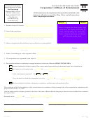 Form Rr 53-08 - Corporation Certificate Of Reinstatement