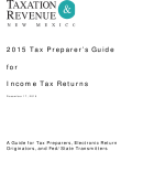 Tax Preparer's Guide For Income Tax Returns - 2015