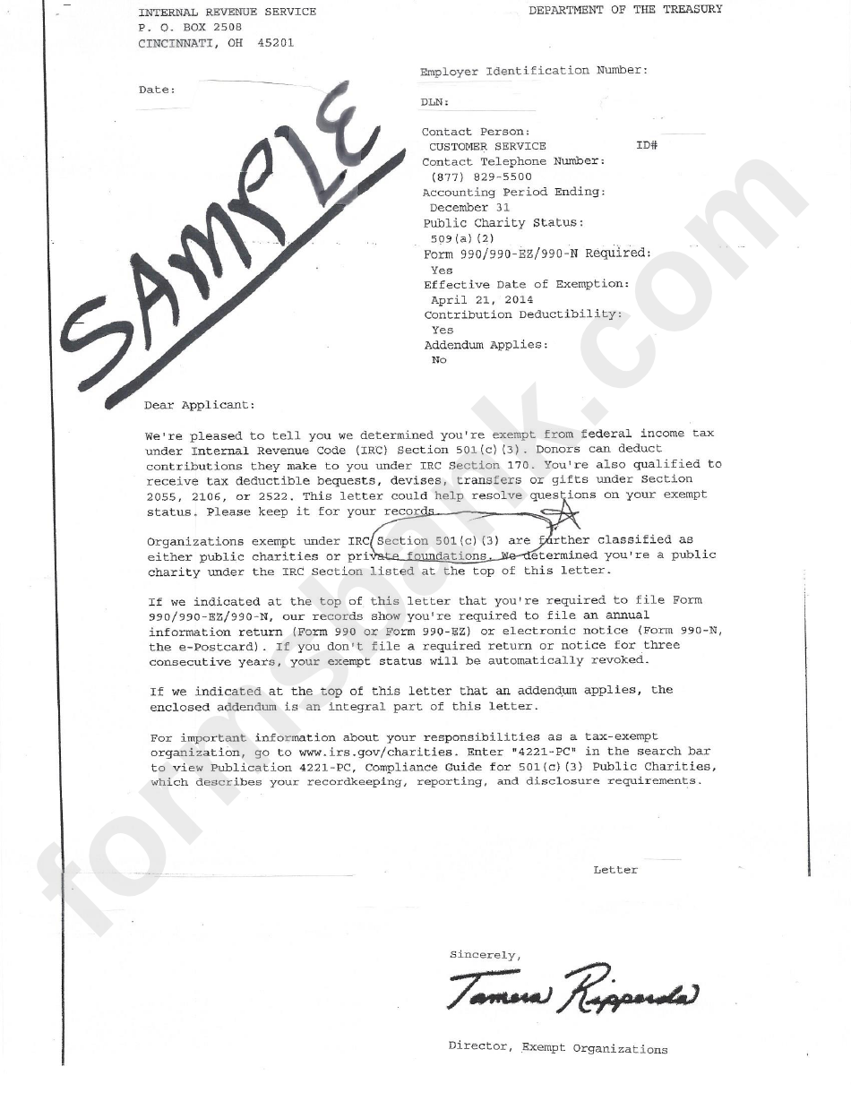 Example Of Irs Letter Template Printable Pdf Download