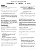 Form 0405-533i - Instructions For Form 530 Alaska Motor Fuel Tax Return For Diesel - State Of Alaska