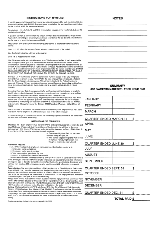 Instructions For Hp941/501 Printable pdf