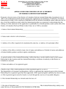 Form Application For Certificate Of Authority Of Foreign Limited Partnership