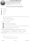 Form 180-rnn - Notice Of Change Of Ownership