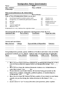 Immigration Status Questionnaire