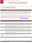 Fillable Form Pr-025 - Single/sole Source Justification And/or Waiver Of Competitive Bidding Printable pdf