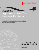 Pub. Ks-1528 - Application For Sales Tax Exemption Certificates