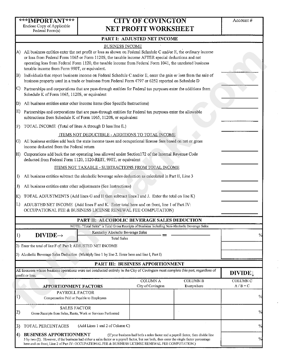 City Of Covington Fee & Business License Renewal Return Form Ol-3