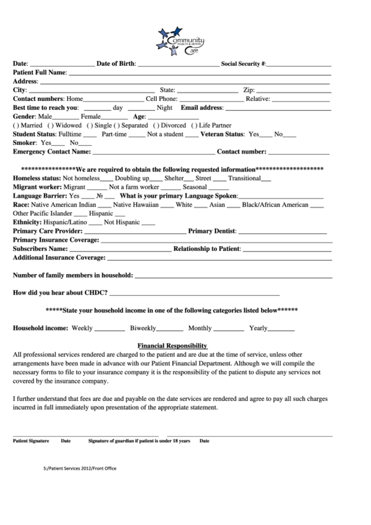 Medical Registration Form Printable pdf