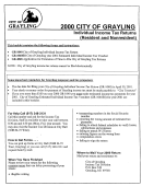2000 City Of Grayling Individual Income Tax Returns Form (Resident And Nonresident) - State Of Michigan Printable pdf