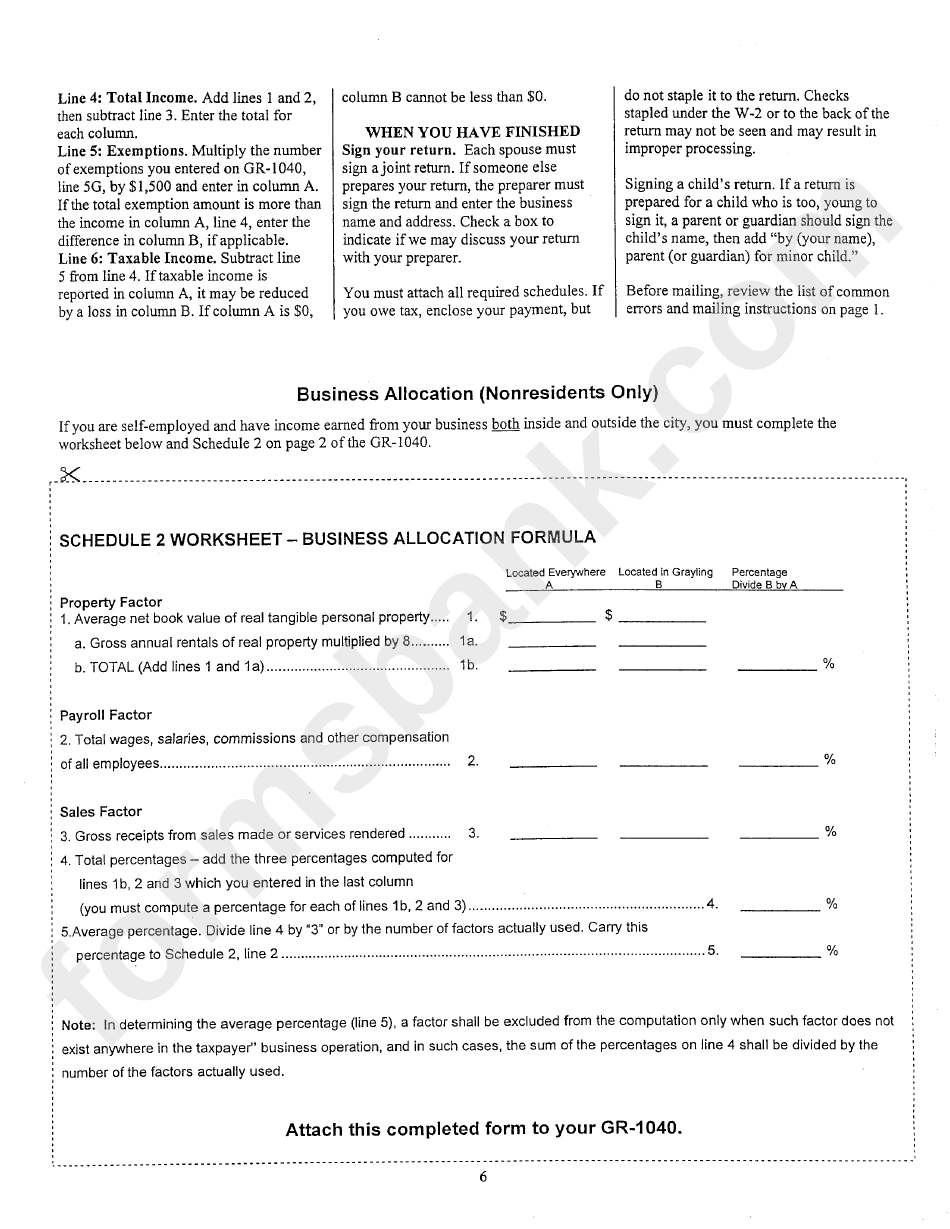 2000 City Of Grayling Individual Income Tax Returns Form (Resident And Nonresident) - State Of Michigan