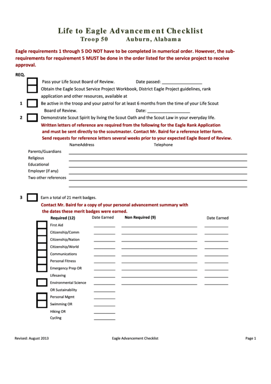 Top 15 Boy Scout Rank Advancement Charts Free To Download In PDF Format