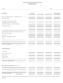 Assets/liabilities/income Worksheet Template