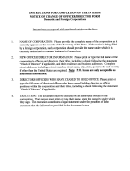Instructions For Completion Of The Interim Notice Of Change Of Officer/director Form - State Of Connecticut