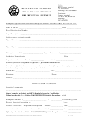 Application For Exemption Fire Prevention Equipment - Municipality Of Anchorage, Alaska