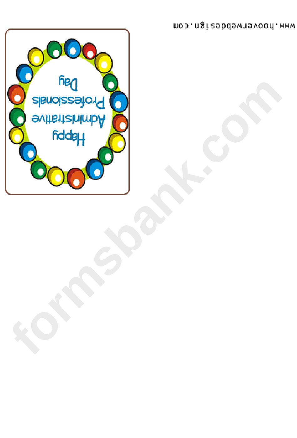 Happy Administrative Professionals Day Card Template
