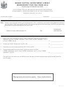 Maine Capital Investment Credit Worksheet For Tax Year 2014