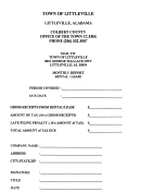 Monthly Report - Rental/lease Form - Littleville - Alabama