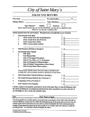 Sales Tax Return Form - City Of Saint Mary's - Pennsylvania