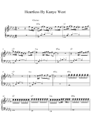 Heartless By Kanye West Piano Sheet Music