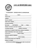 Business Income Tax Questionnaire Form - State Of Ohio