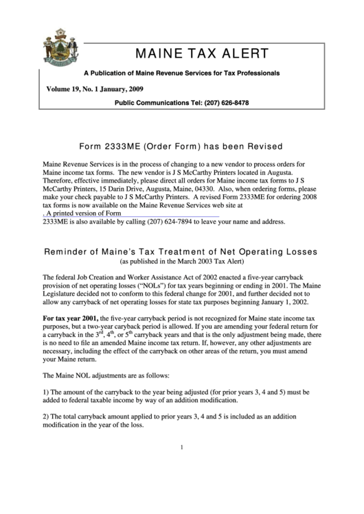 Maine Tax Alert printable pdf download