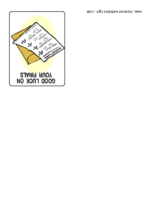 Good Luck On Your Finals Card Template Printable pdf