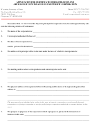 Application Form For Certificate Of Registration And Articles Of Continuance Of A Nonprofit Corporation Form - 2004