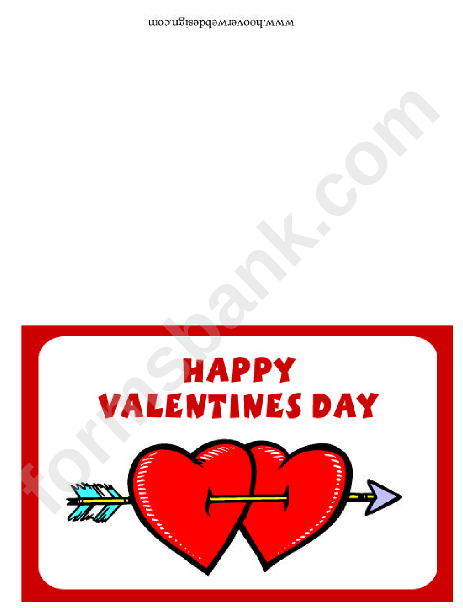Happy Valentines Day Hearts Card Template