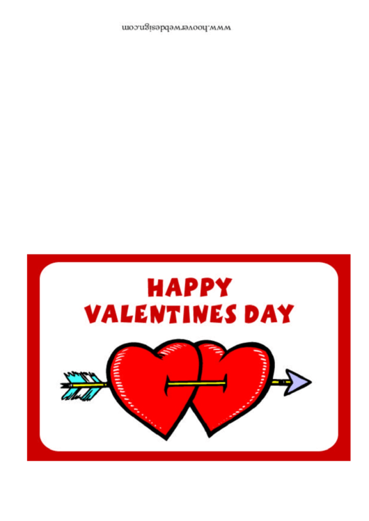 Happy Valentines Day Hearts Card Template Printable pdf