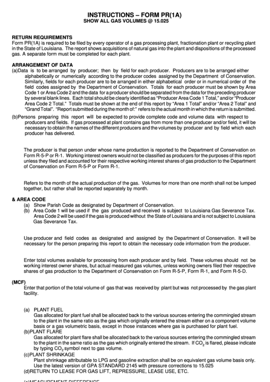 Instructions - Form Pr(1a) Printable pdf
