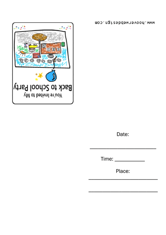 Back To School Party Invitation Template Printable pdf