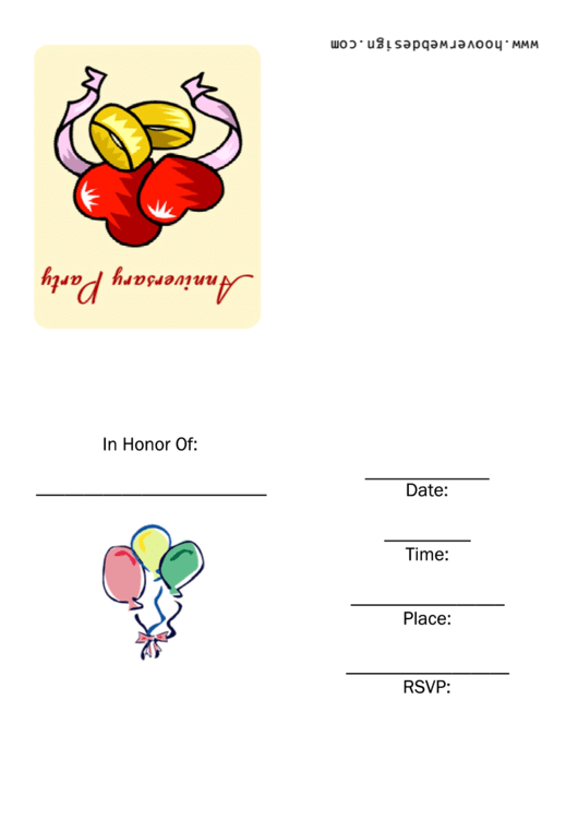 Anniversary Party Invitation Template Printable pdf