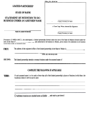 Form No. Mlpa-5 - Statement Of Intention To Do Business Under An Assumed Name August 2000 Printable pdf