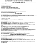 Income Tax Form Instructions For Business Filers Canton City Printable pdf
