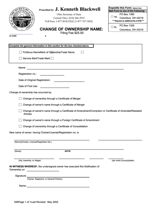fillable-form-558-change-of-ownership-name-may-2002-printable-pdf