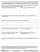 Form 9491 - Questionnaire Relating To Employer's Federal Excise Tax Matters