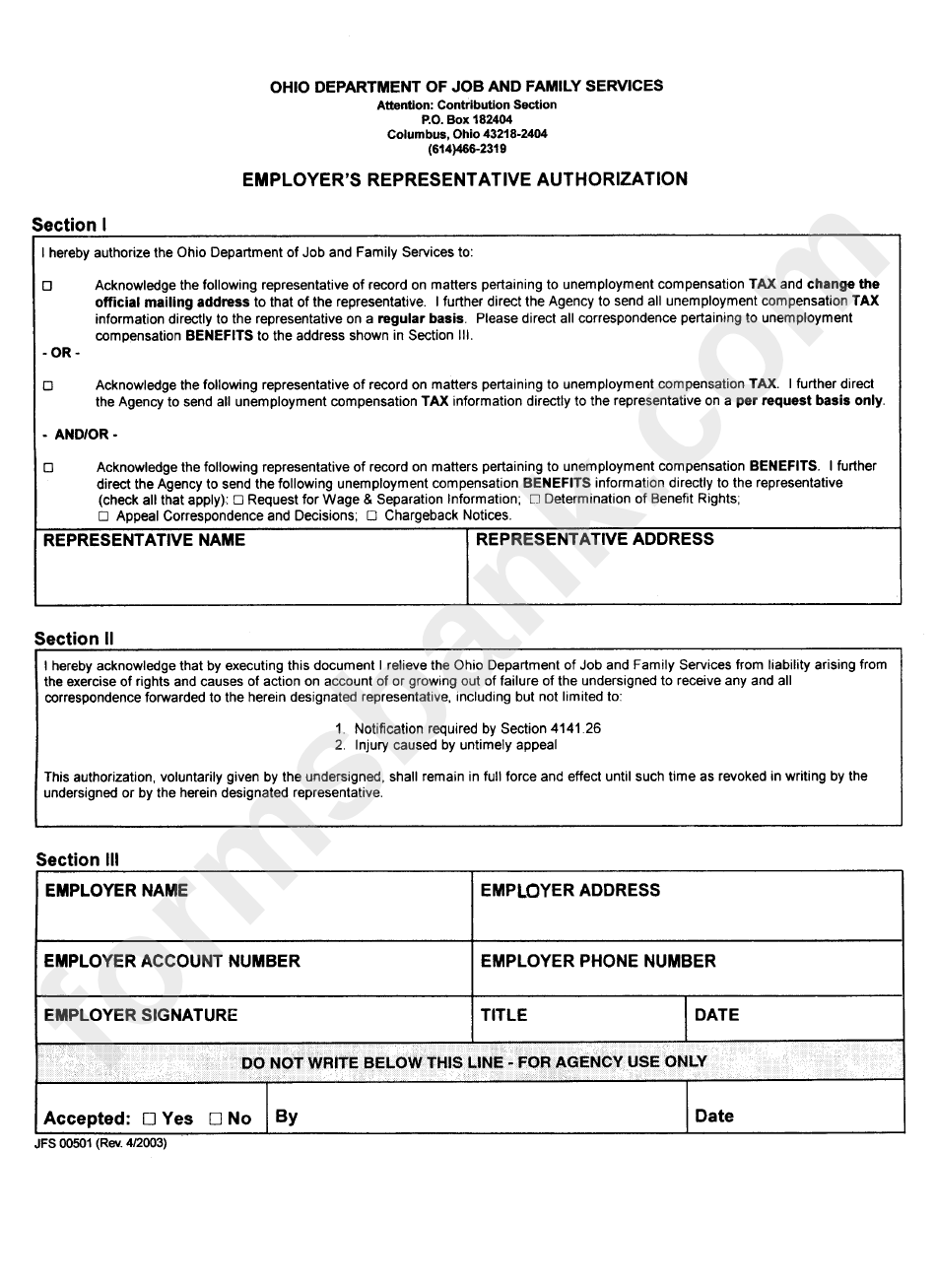 Form Jfs 00501 - Employer