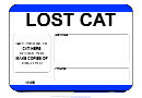 Lost Cat Sign Template