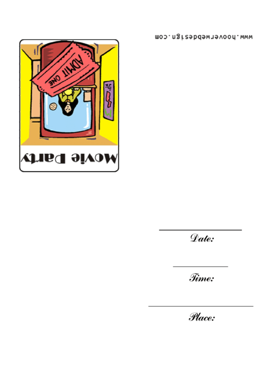 Movie Party Ticket Booth Template Printable pdf