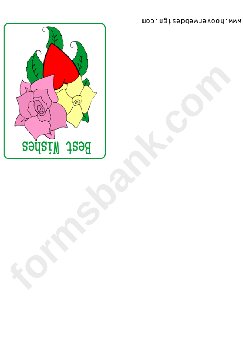 Best Wishes Greeting Card Bouquet Template