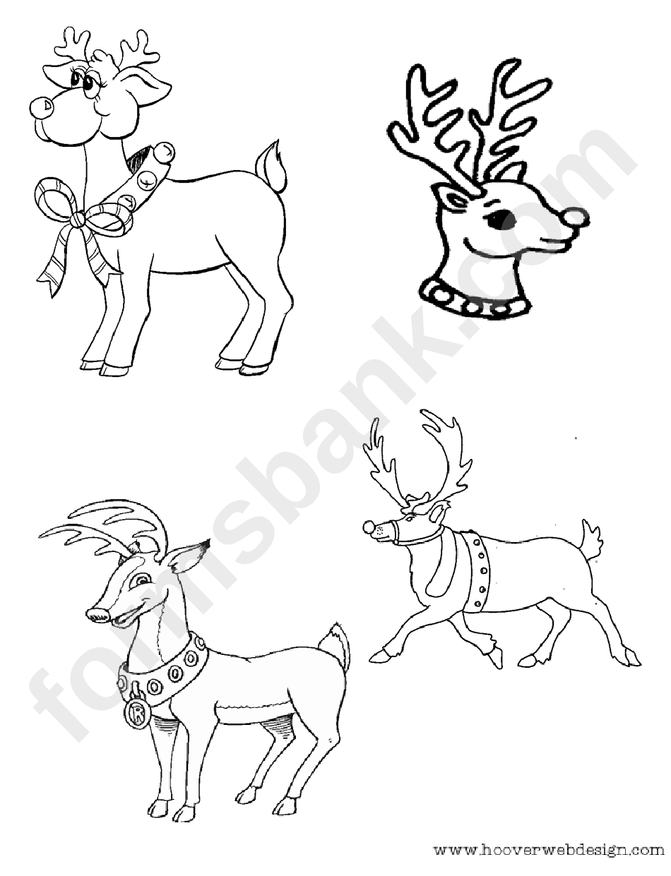 Christmas Deer Coloring Sheet