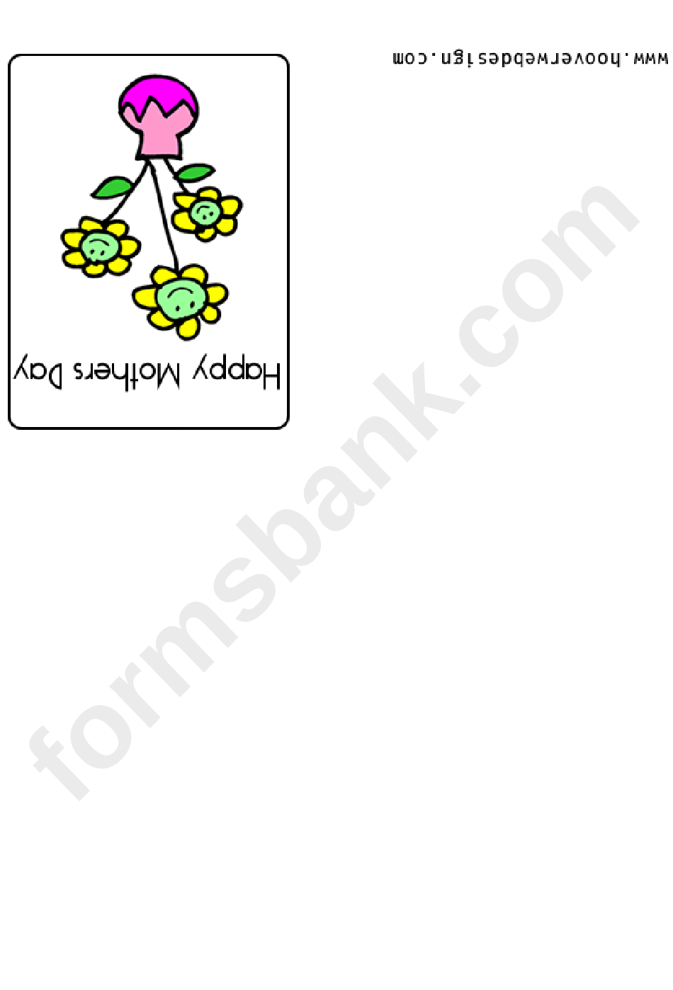 Smiling Flowers Mothers Day Greeting Card Template